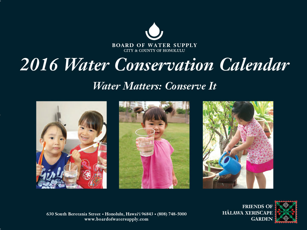 Conservation Calendar Board of Water Supply