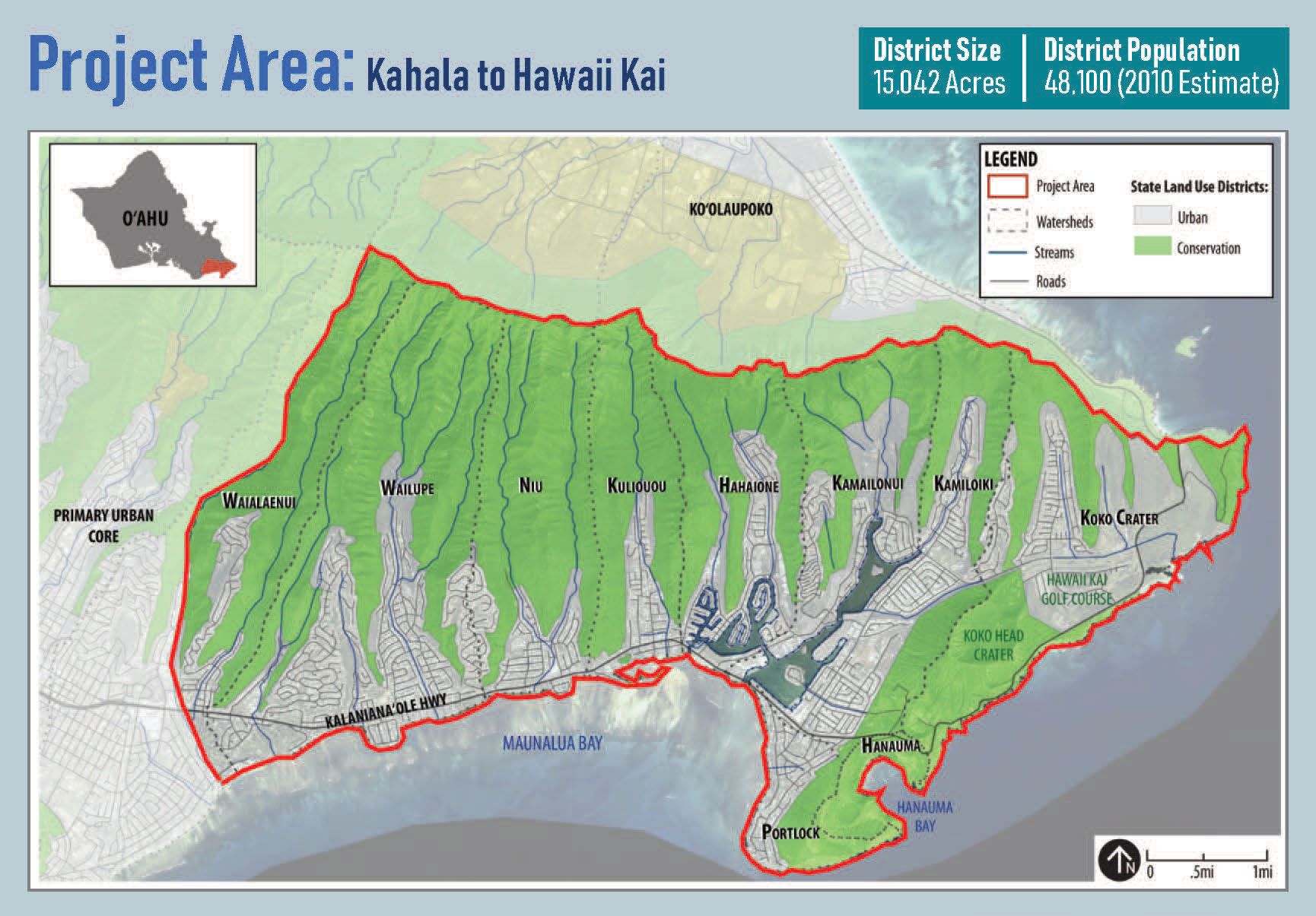 project area for east honolulu watershed management plan