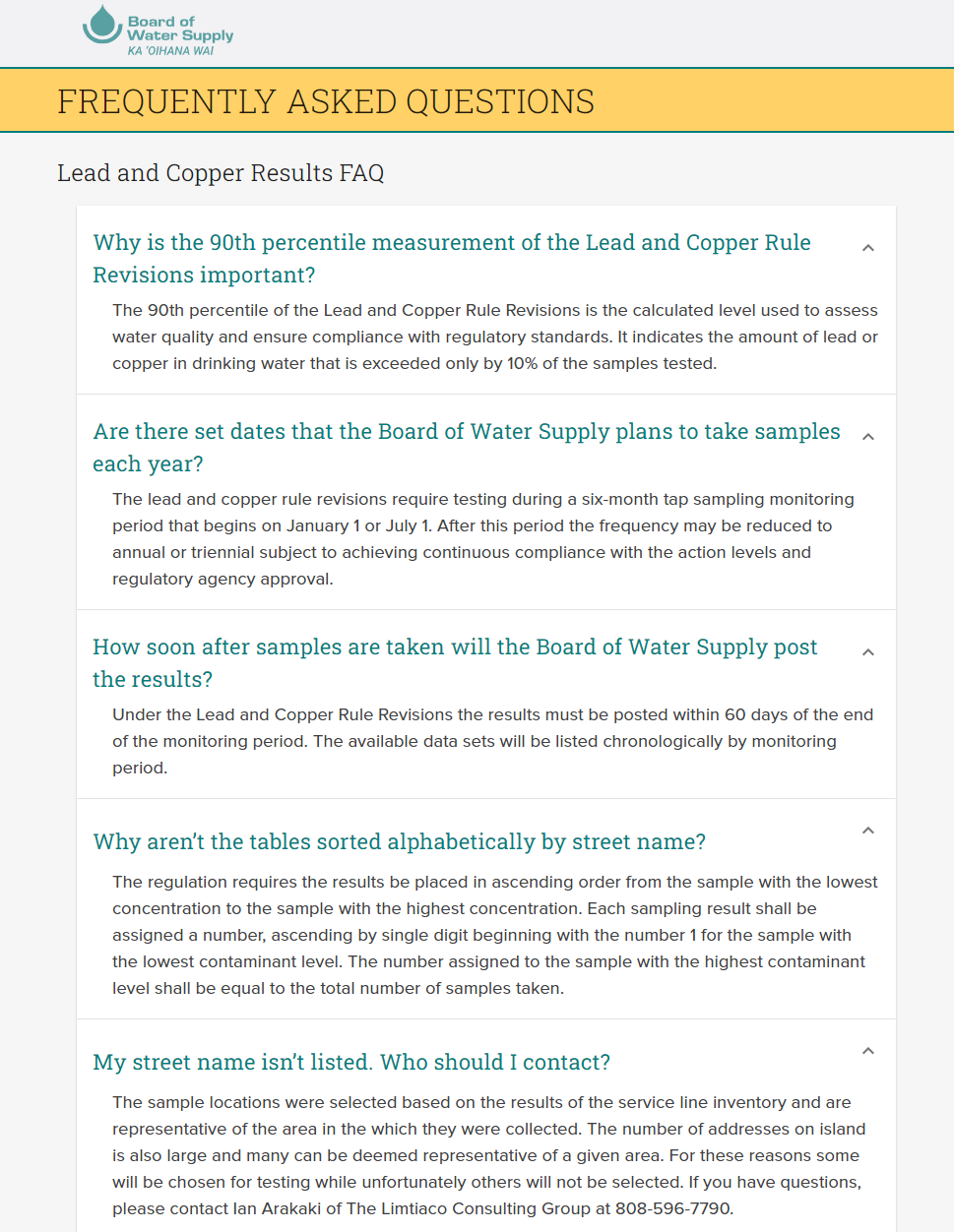 lead and copper rule results faq