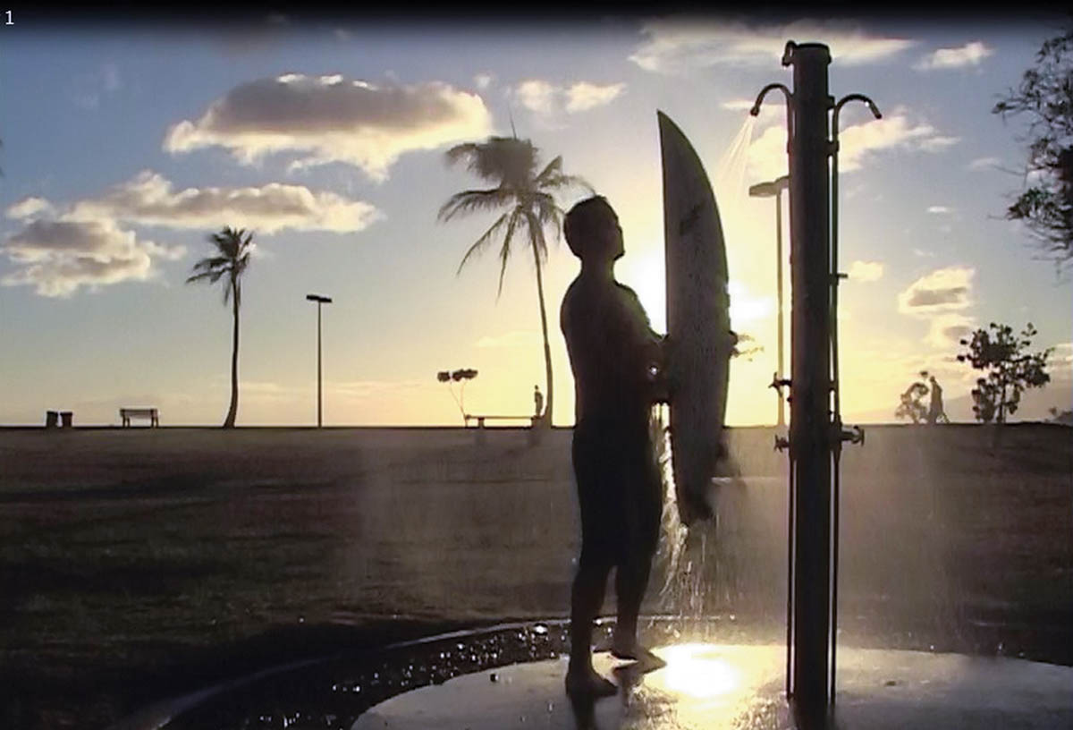 save water outdoors park shower surfer