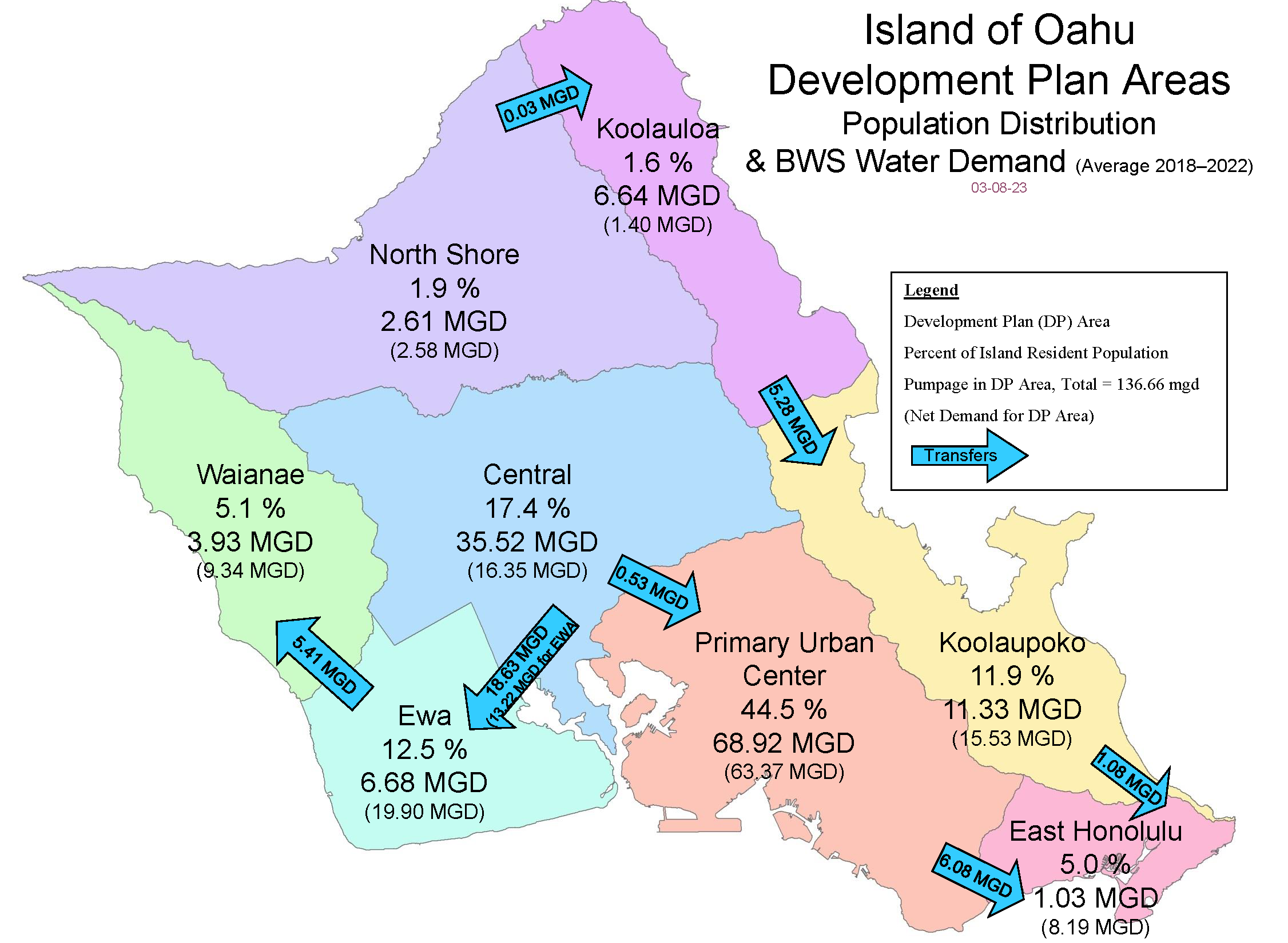 water transfer map oahu 2018-2022