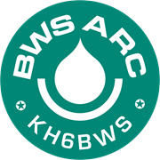 teal logo with white lettering that reads in a circle BWS ARC KH6BWS