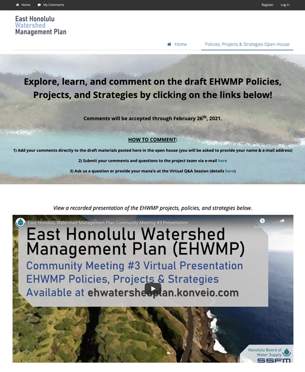 east honolulu watershed management plan open house